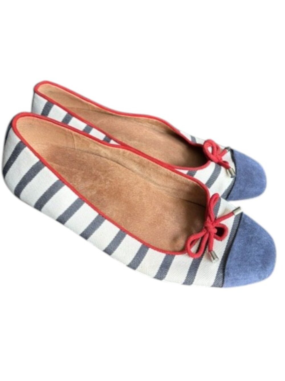 Vionic Klara "Patriotic" Striped Ballet Flats - Red/White/Blue - US 8.5-9/EU 39